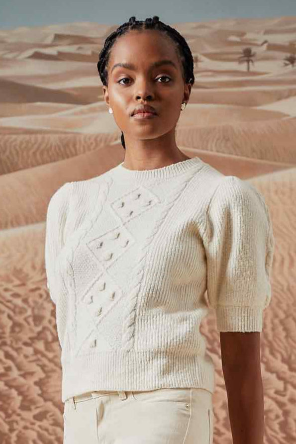 Cable Cleo Sweater - Ivory