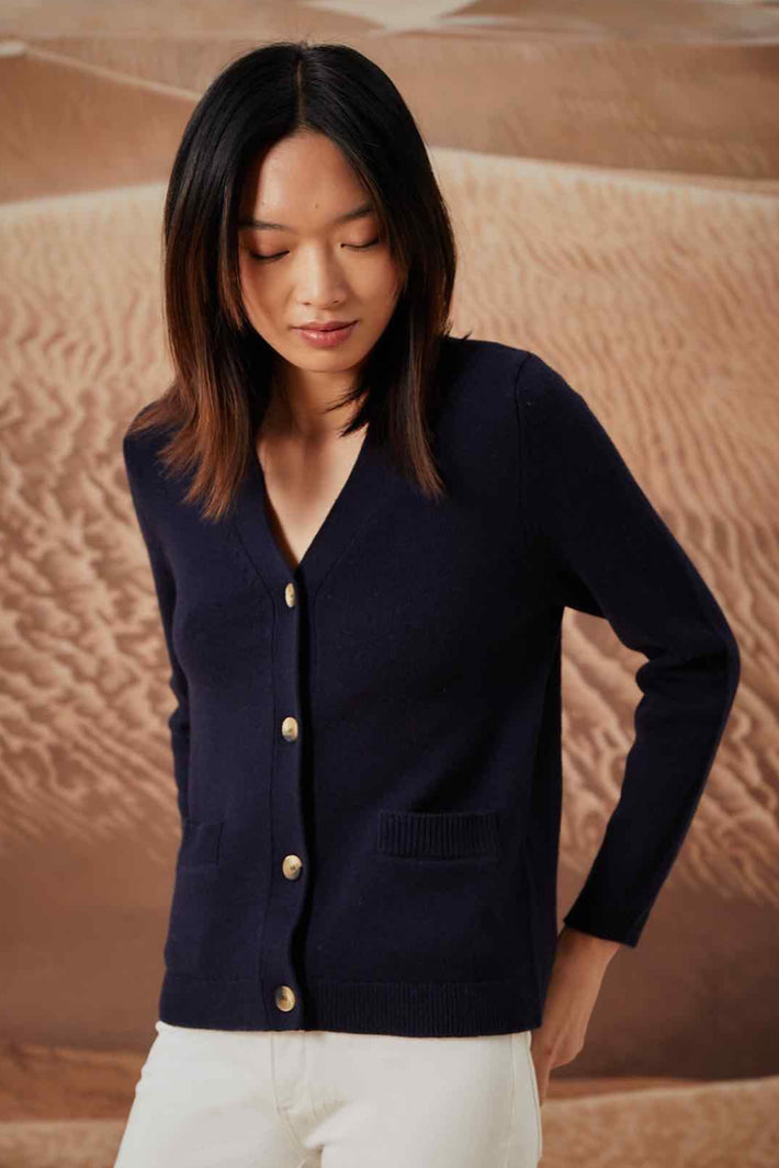 Cashmere Cardigan - Navy