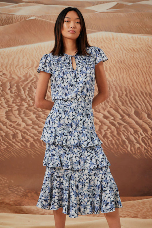 Cascade Ruffle Skirt - Blue Mirage