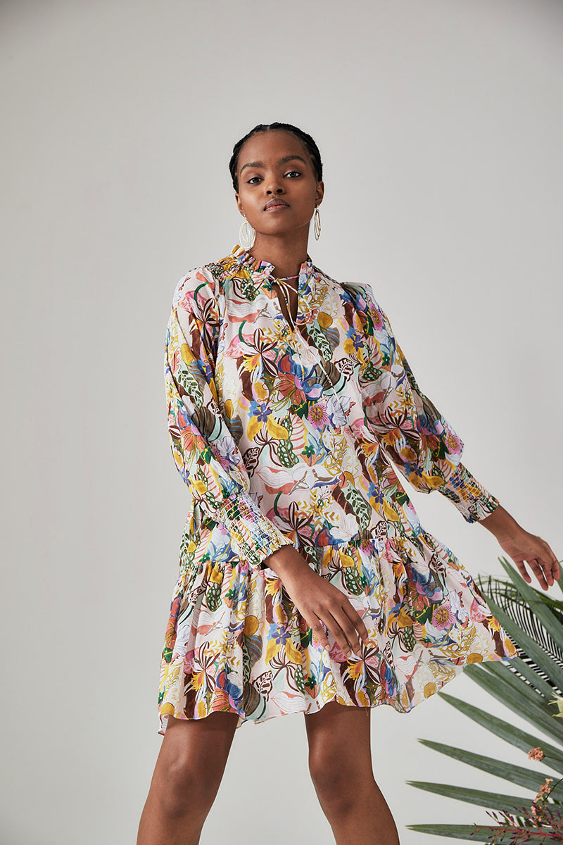 Blye Dress - Rainbow Groovy Blooms