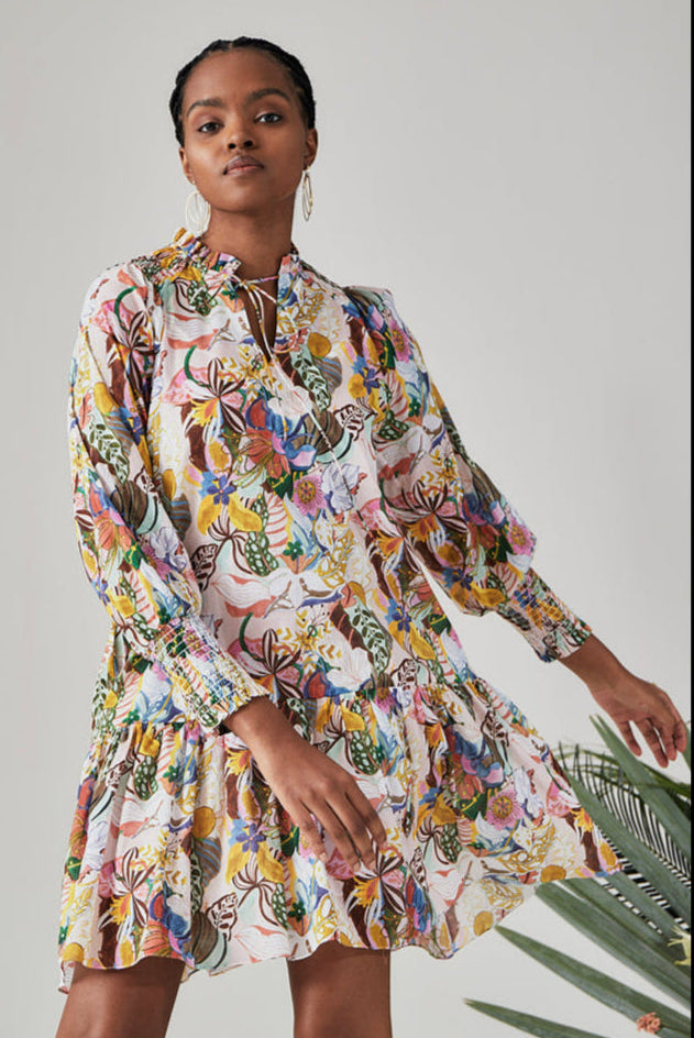 Blye Dress - Rainbow Groovy Blooms