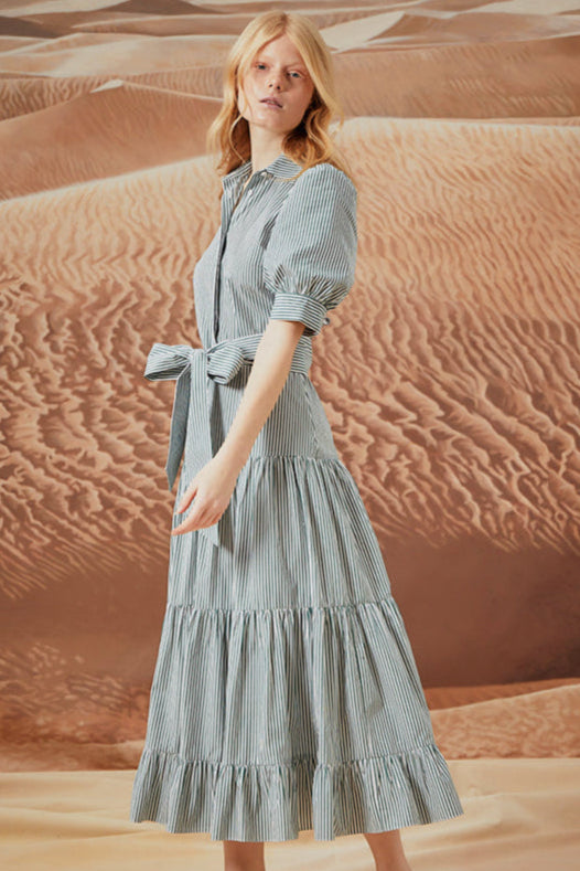 Palma Dress - Verde Stripe