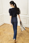 Flare Jean with Fringe - Blue