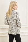 Shawl Collar Blazer - Black and White Boucle