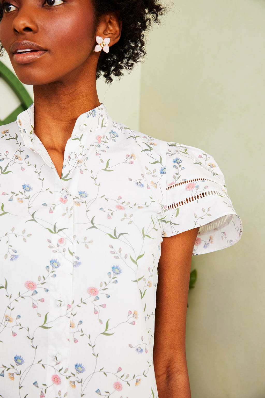 Trellis Blouse - Floral Vine