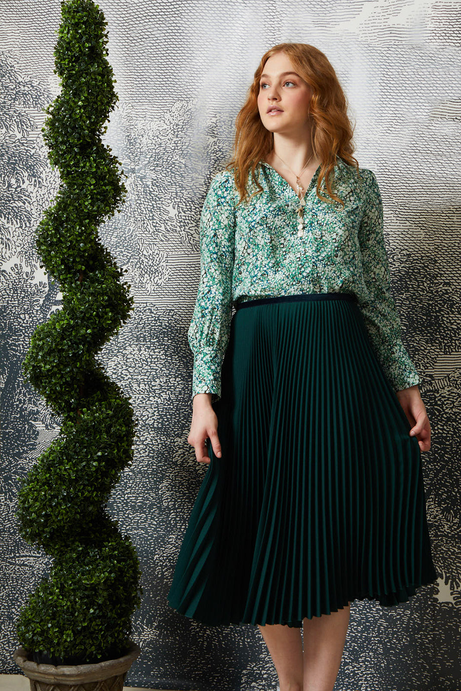 Pleated Skirt - Hunter
