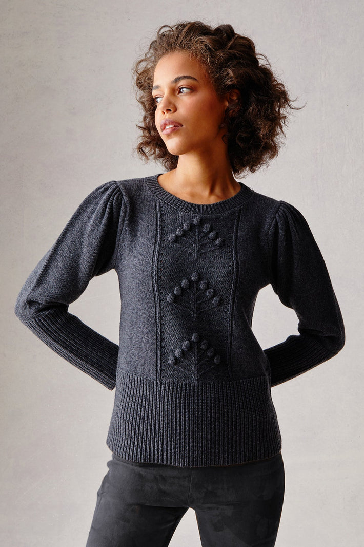 Garden Cable Sweater - Charcoal