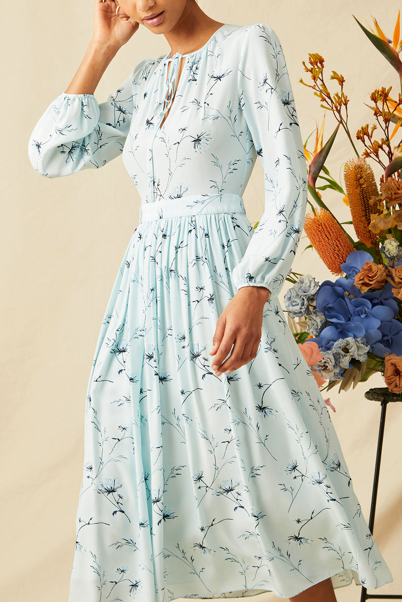 Luna Dress - Blue Flora