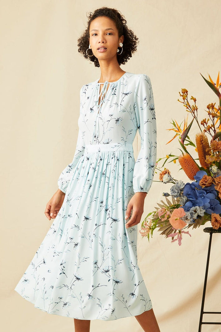 Luna Dress - Blue Flora