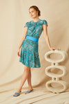 Pansy Skirt - Aqua Trellis