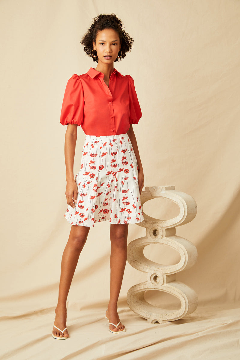 Pansy Skirt - Red Spanish Poppy