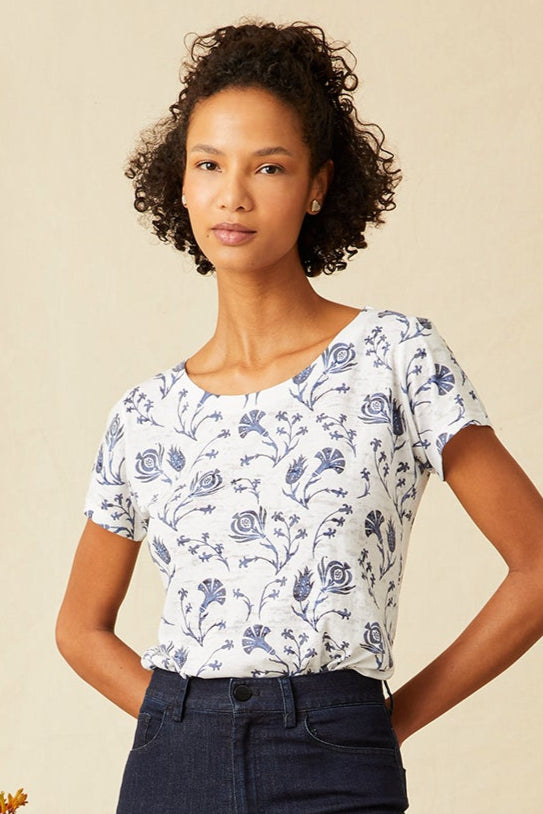Burnout Tee - Navy Pomegranate
