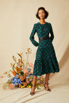 Keyhole Midi Dress - Green Pomegranate