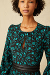 Keyhole Midi Dress - Green Pomegranate