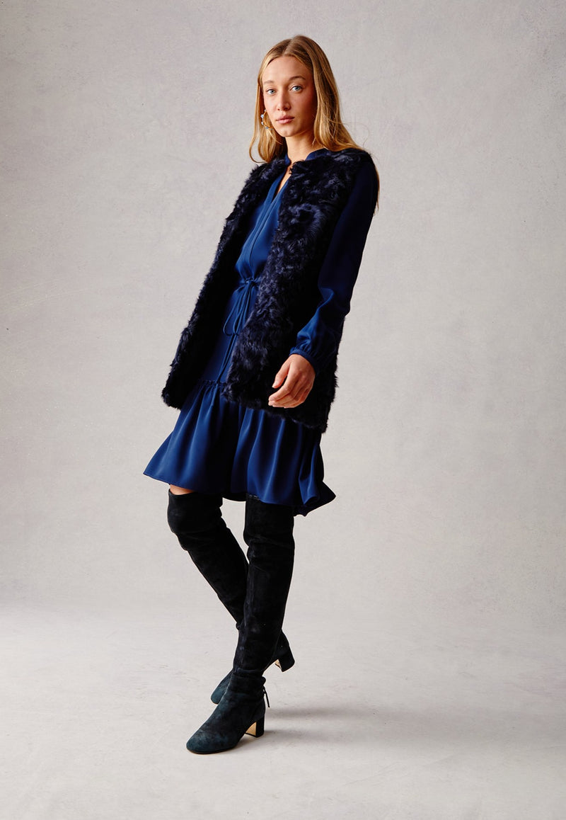 Fit and Flare Shirtdress - Navy