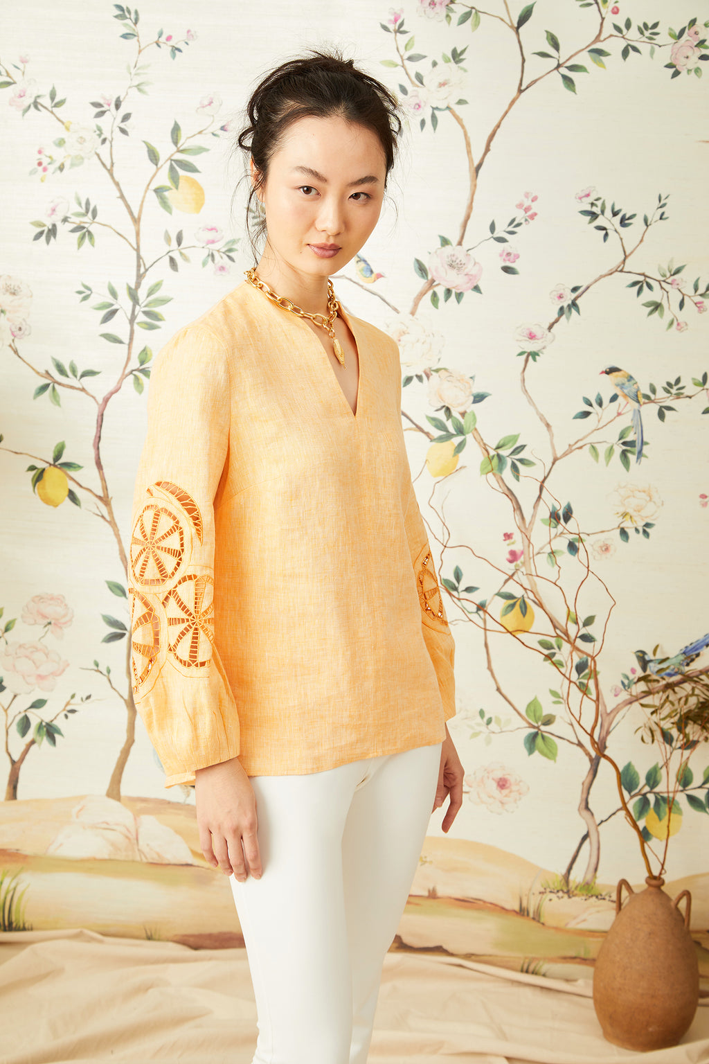 Valencia Blouse - Apricot