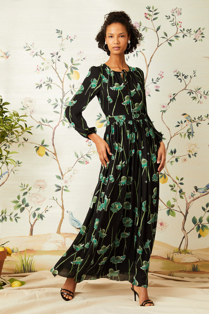 Stella Dress - Lime Spanish Poppy