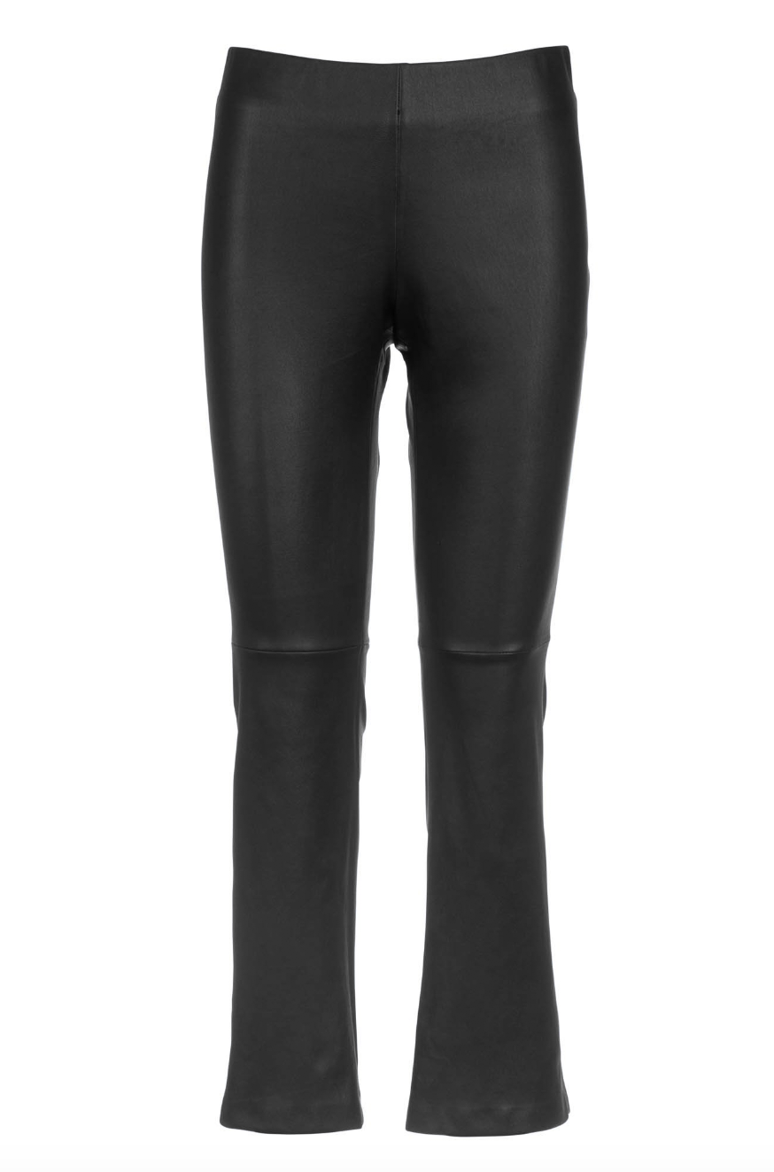 Leather Kick Flare Pant - Black