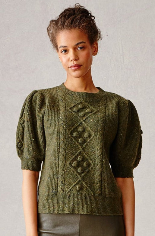 Cable Cleo Sweater - Loden