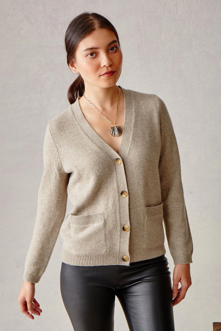 Cashmere Cardigan - Fawn