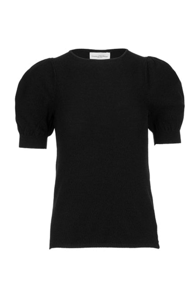 Ruched Sleeve Sweater - Black
