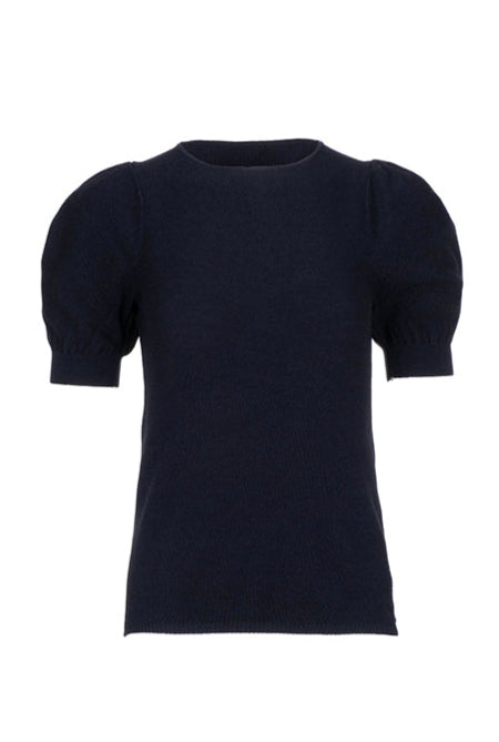 Ruched Sleeve Sweater - Navy