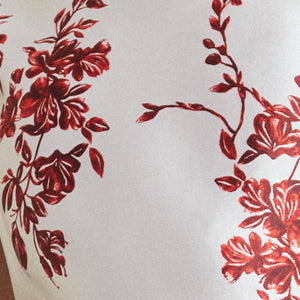 Flounce Dress - Red Painted Floral Mikado