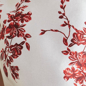 Freesia Dress - Ruby Floral Silk Cotton