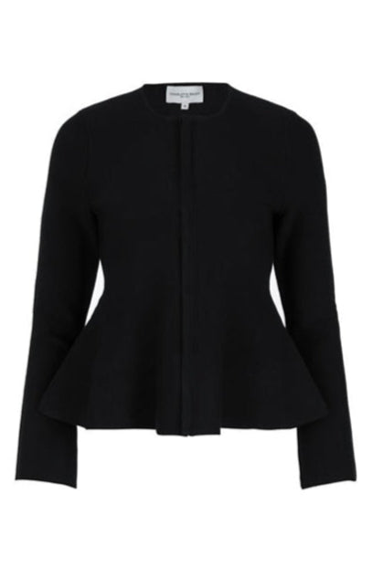 Flare Knit Blazer - Black