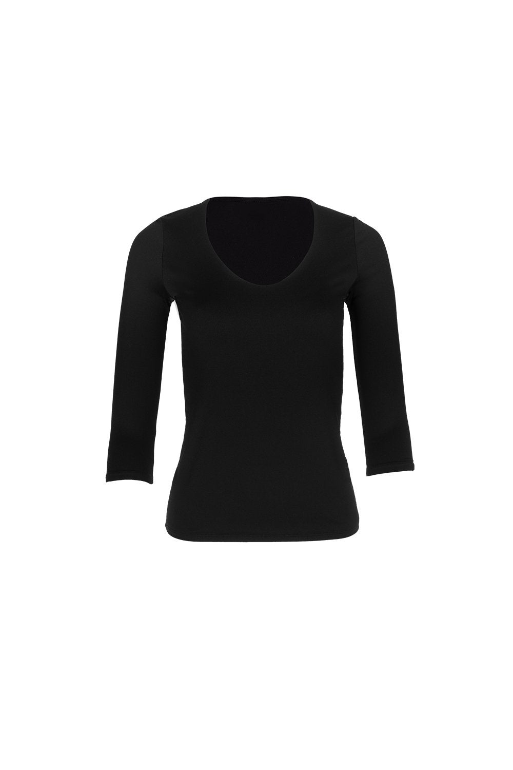 V-Neck 3/4 Tee - Black